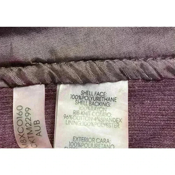 Calvin Klein Rich Purple Moto Jacket Gold Color Zippers Size Small - Picture 11 of 11